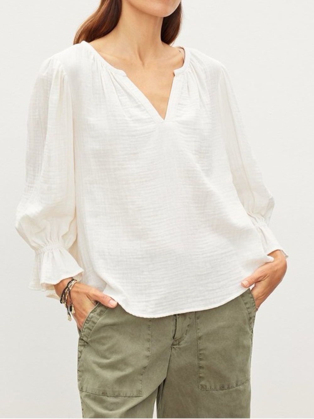 Velvet by Graham & Spencer Dita Cotton Gauze Top